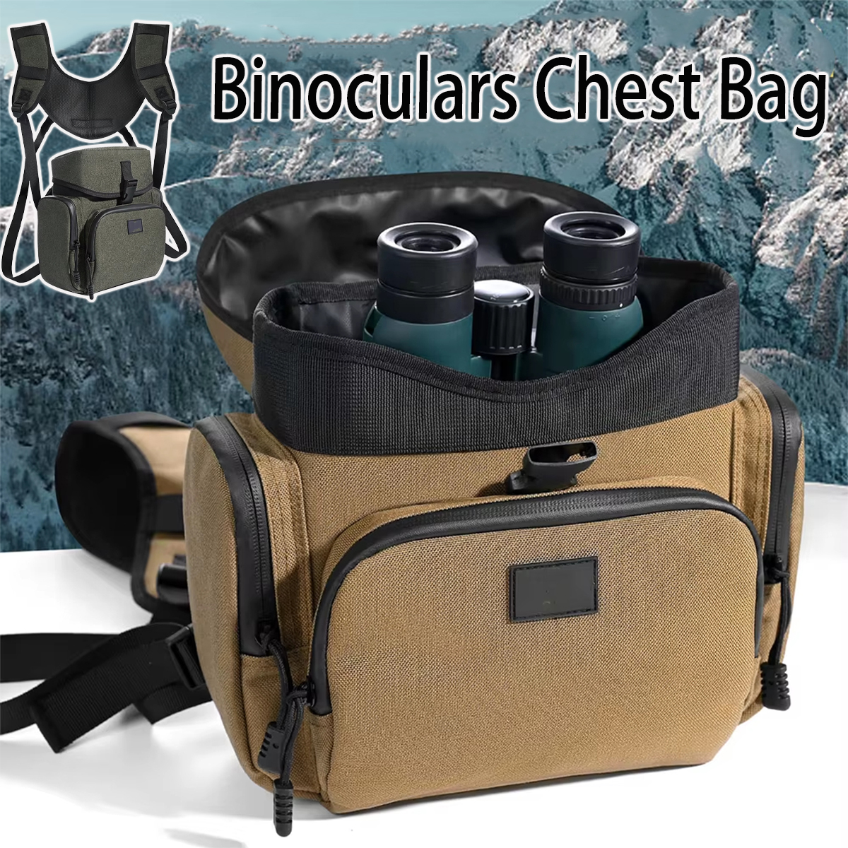 Tactical Airsoft Binoculars Chest Bag Pack Waterproof Decompression Shock Absorption Shoulder Storage Pouch for Shooting Hunting