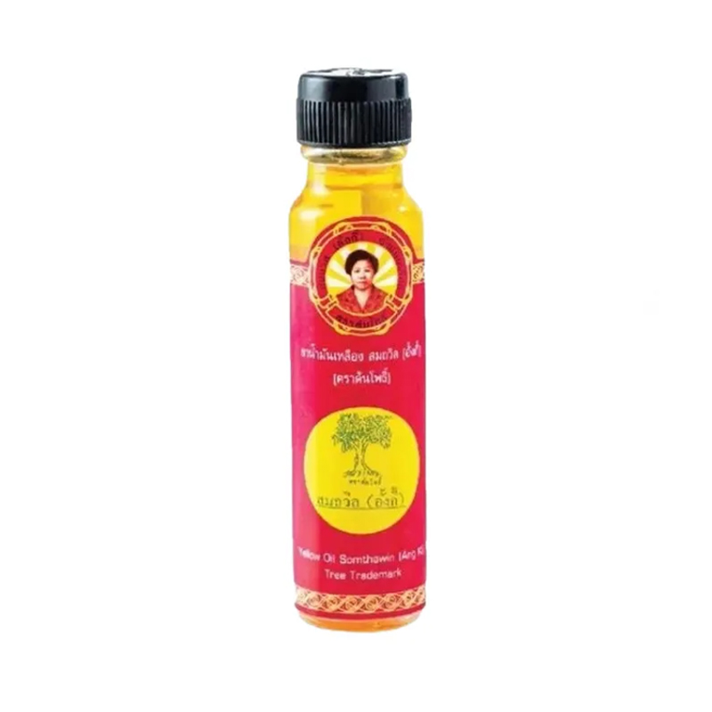 Somthawin yellow oil bottle 24ml thái lan, giảm đau nhức cơ thể, muỗi và côn trùng cắn, chuột rút, cứng cổ, viêm khớp