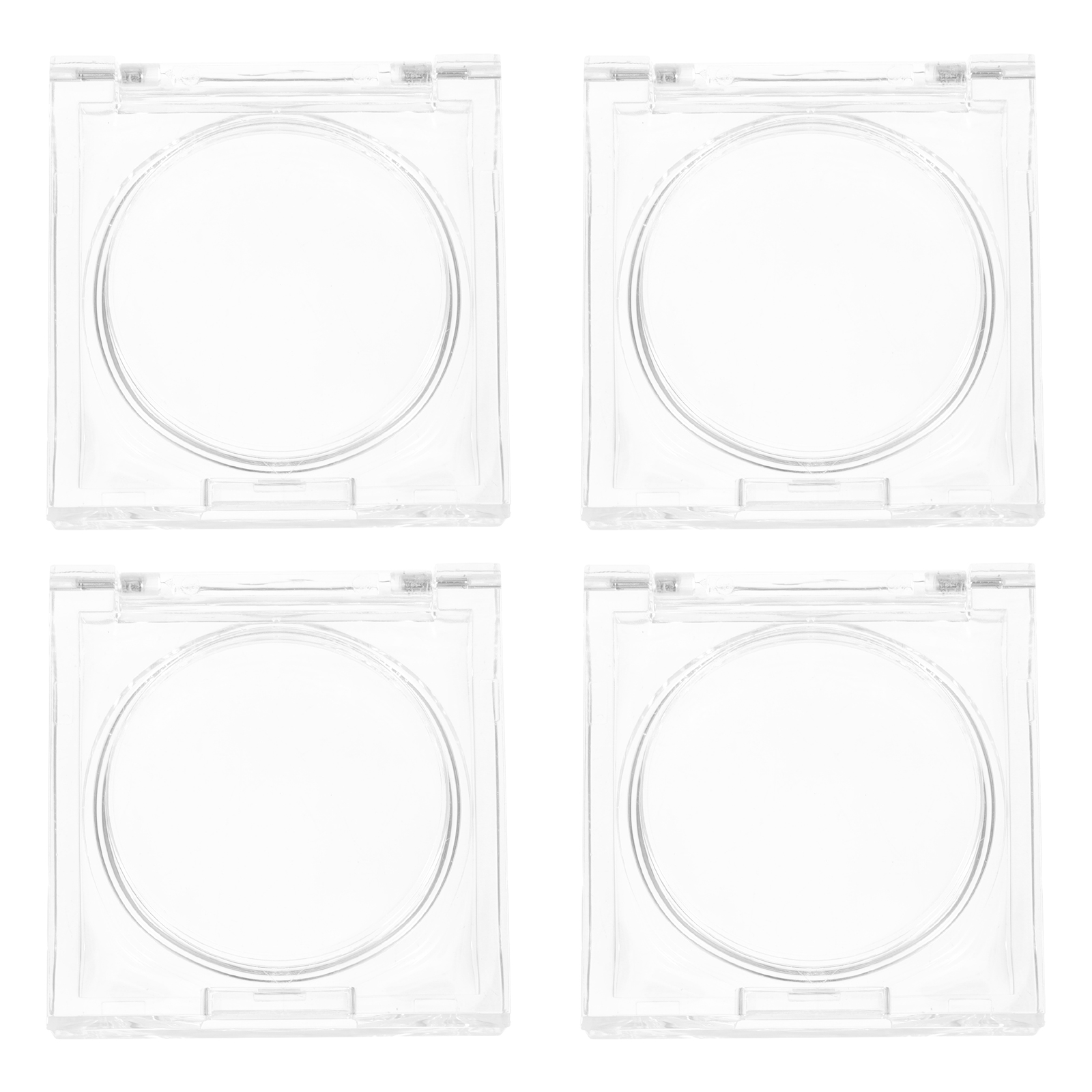 4pcs Blush 6mm Diameter Transparent Square Empty Eyeshadow Case Highlighter Container Makeup Organizer Compact