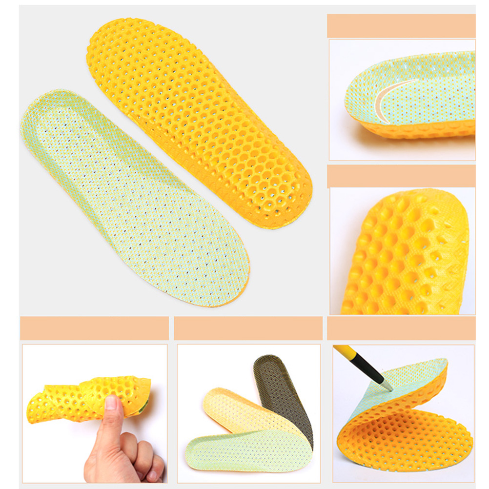 Breathable Shock Absorption Insoles Sports Can Be Cut Green Cushion Men Women Feet Pads Ergonomic Massage Sweat Absorbent Foot