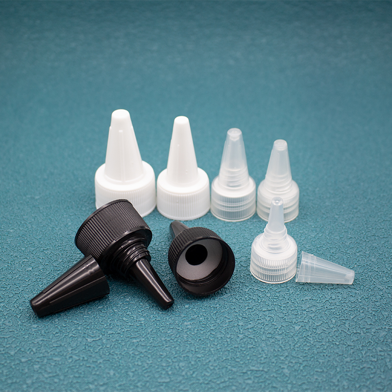 Long Nozzle plastic twist cap black cover lid squeeze pointed mouth cap PP Twist Top Point Mouth Lid Twist Top Plastic Screw Cap
