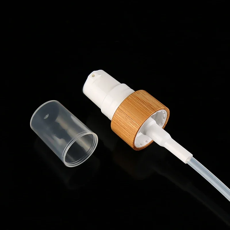 Bamboo Lotion Serum cap Spray Bamboo Cap for Cosmetic plastic Bottle Luxury Bamboo Wooden Lid for Recyclable Cosmetic Bottles