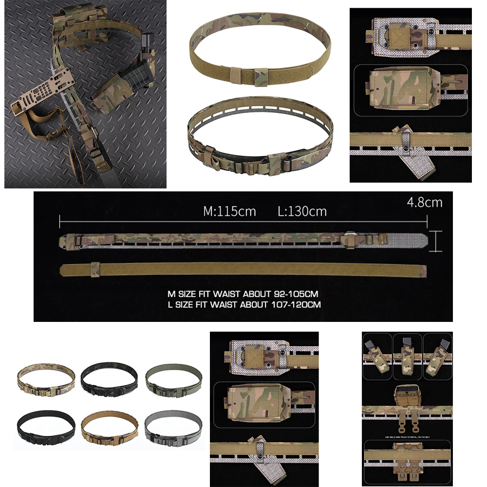 Tactical Belt 2 in1MOLLE Hunting Exclusive Mag Pouch Various Replaceable Inner Outer Waistband Lightweight Combination Waistband
