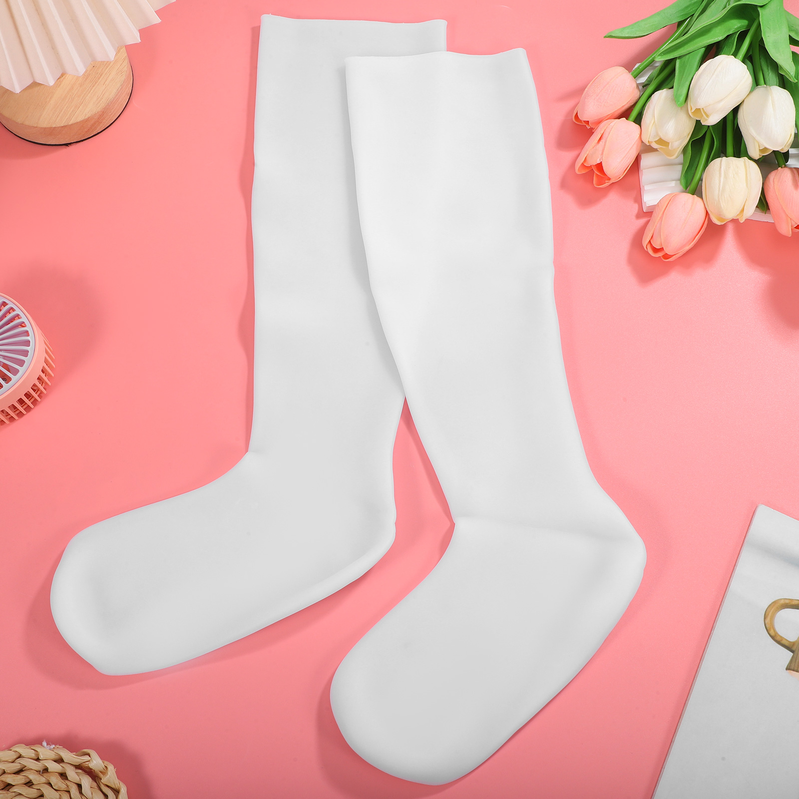 Long Tube Gel Socks Women Moisturizing Repair Lotion Dry Feet Care Overnight Pedicure Heel Exfoliation SEBS Material