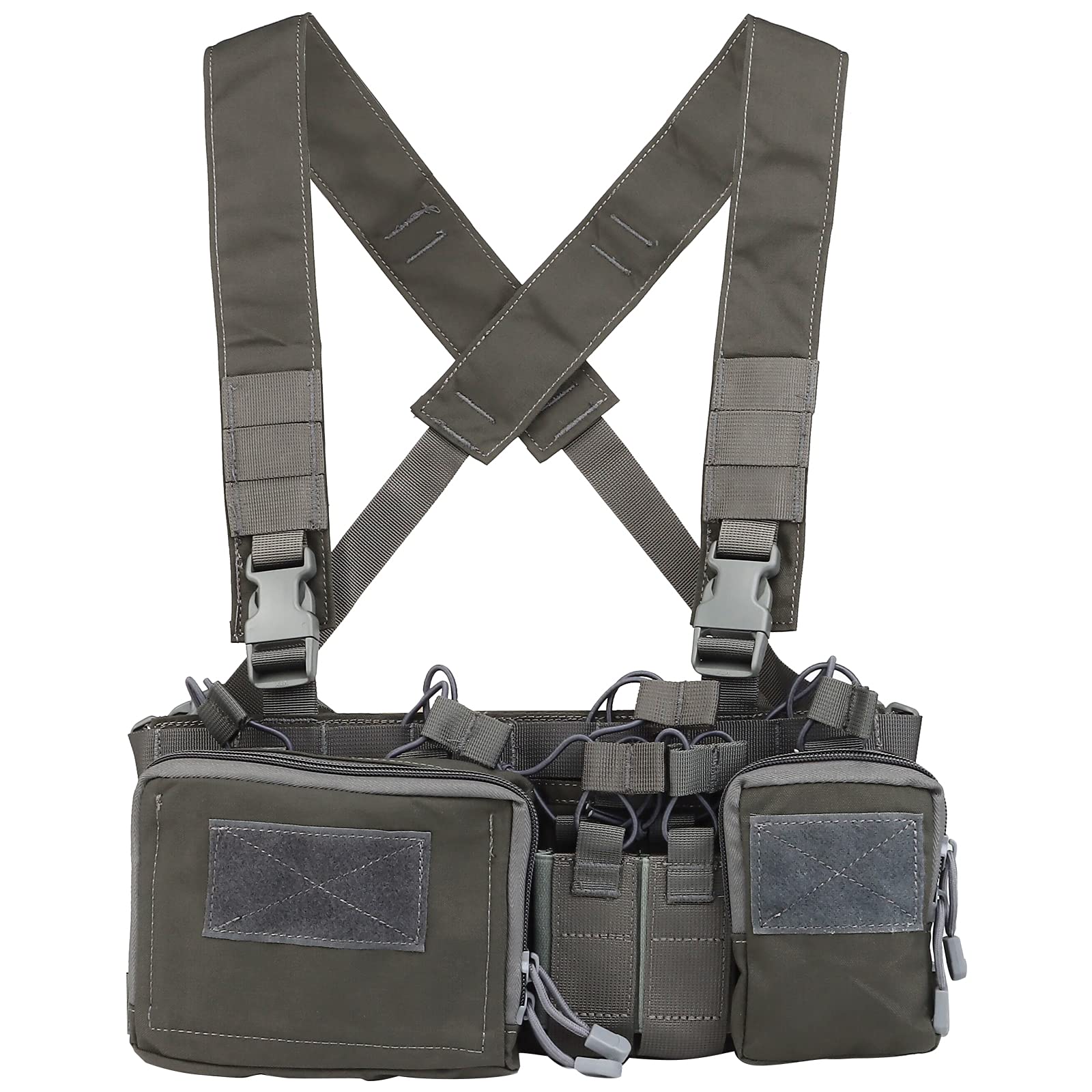 Tactical Vest MOLLE Chest Strap 9mm Magazine Pouch Multi-Pocket, Multifunctional Combat Sling Vest Lightweight Vest