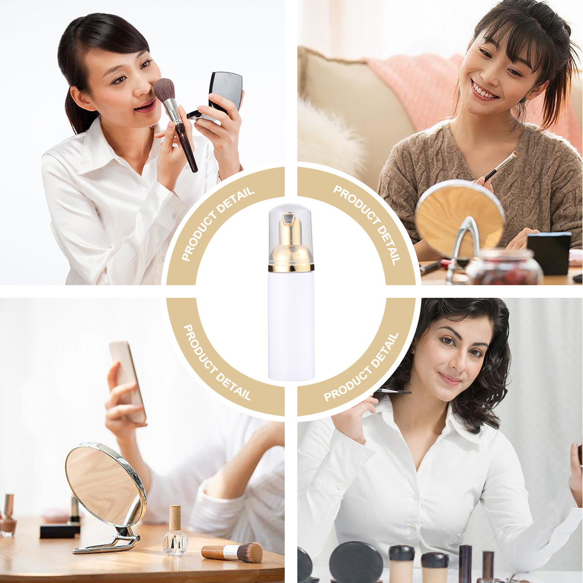 6 Pcs Foam Bottle Foamer Pump Travel Refillable Liquid Foaming Dispenser Empty Bottles