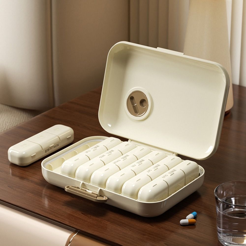 Dust-proof 7-Day Pill Organizer 21/28 Grid Waterproof Daily Pill Box Large Capacity Week Mark Medicine Storage Box