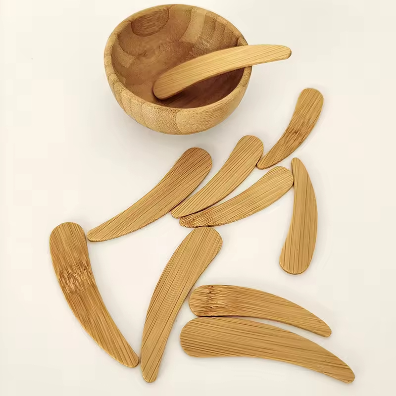 Eco-friendly Mini Cream Mud Stick Repeatable Make Up Bamboo Wood Spatula Hair Remover Applicators  Beauty Scrubbers Eco-friendly