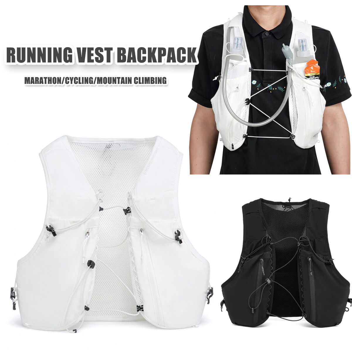 Water Vest Backpack Cross-Country Running Marathon Pack Outdoor Large Capacity Ultra-Light Water Bag Cycling Mountaineering Pack