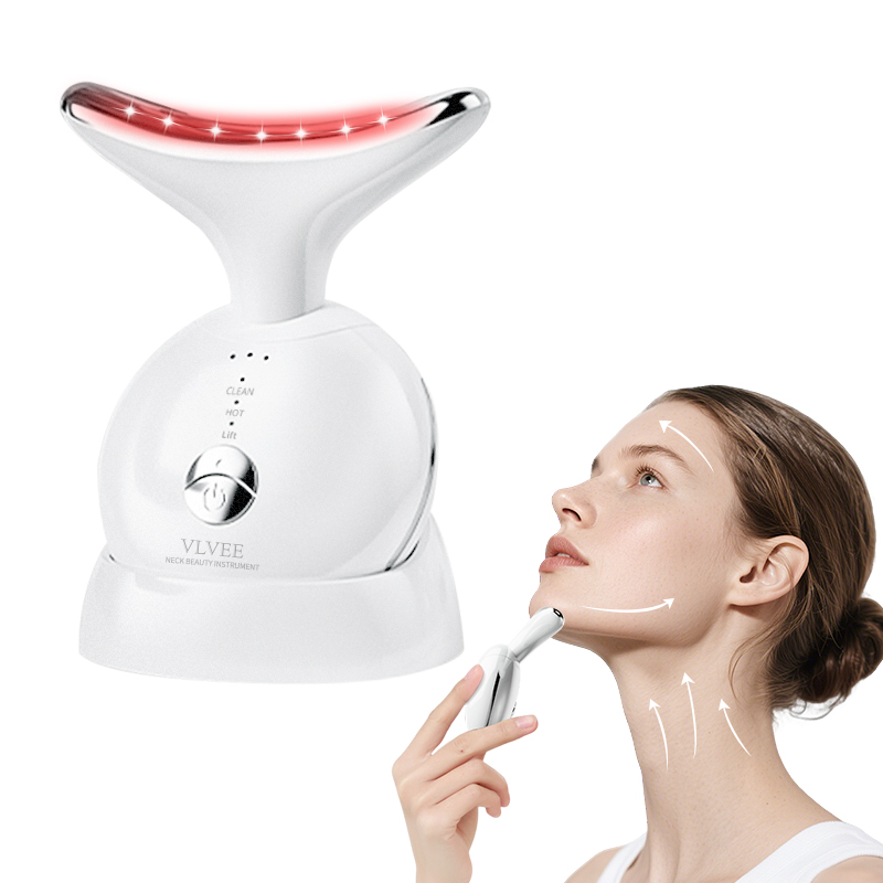 VLVEE Neck Beauty Device EMS Face Massager Facial Neck Lifiting 3 Colors Light Skin Tighten Reduce Double Chin Skin Care Tools