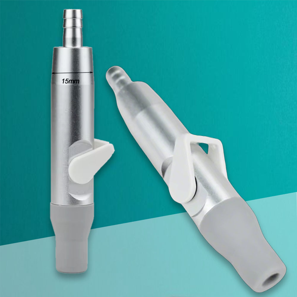 Dental Weak Suction Handle Saliva Ejector Valves Tip Adapter Gray Silicone Sleeve Hygiene Tool for Oral Care