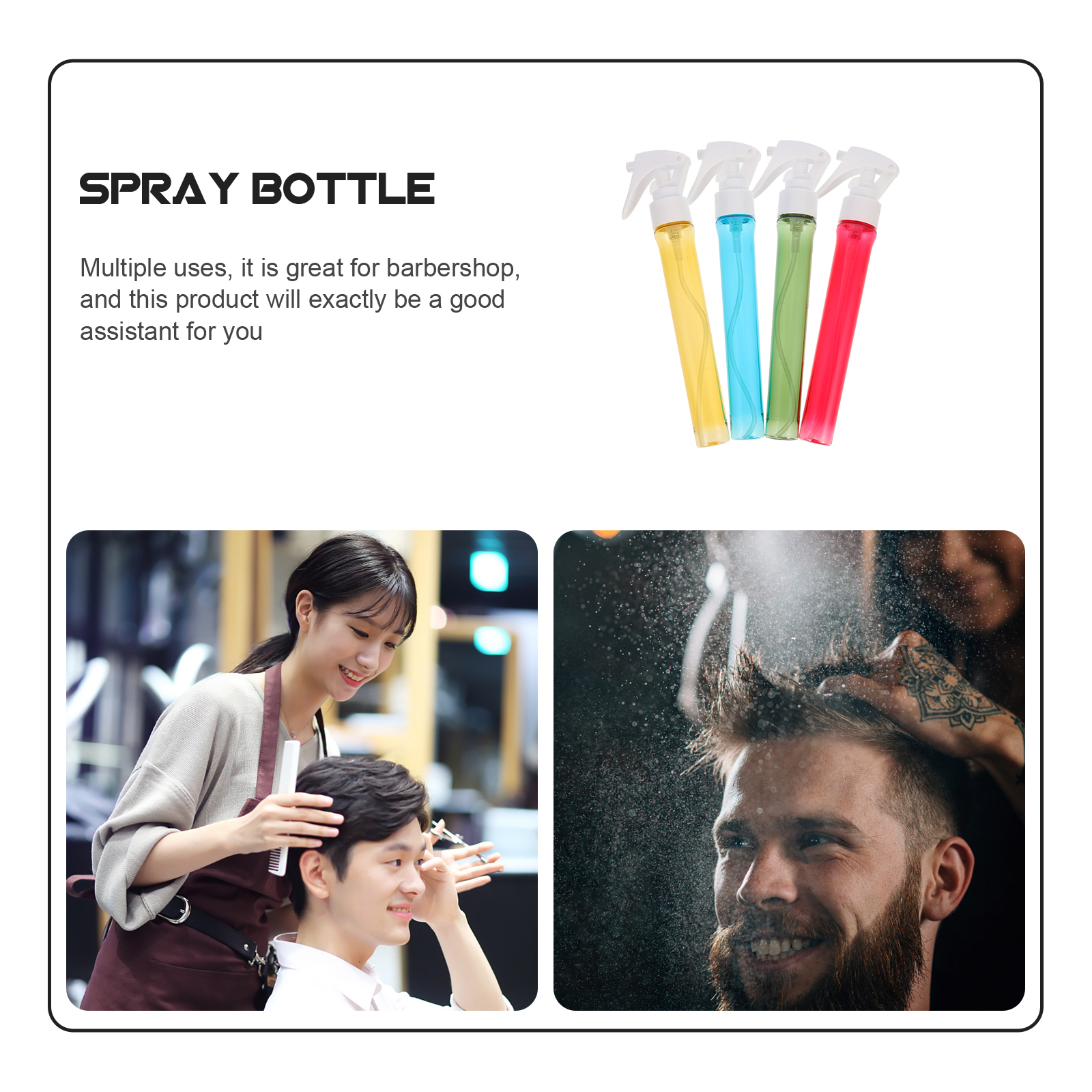 4 Pcs Spraying Bottles Watering Can for Barber Styling Salon Moisturizing Fine Mist Sprayer Random Color Durable