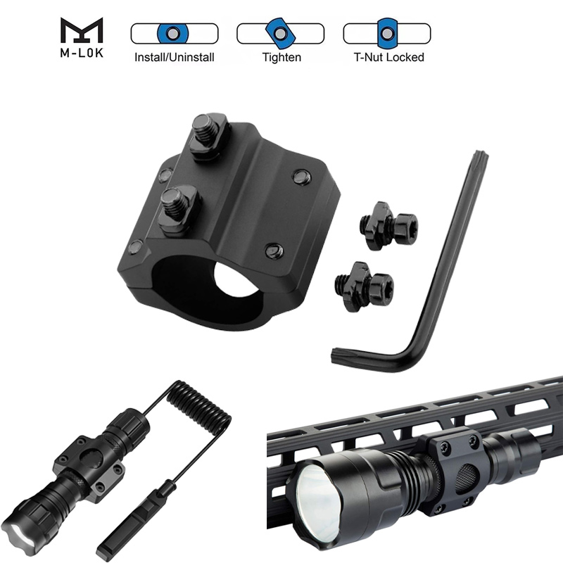 Metal Scope Optics Flashlight Laser Mount 25.4mm 1 inch Clamping Holder For Airsoft AR15 AR10 M4 M16 AK Hunting Mlok Rail System