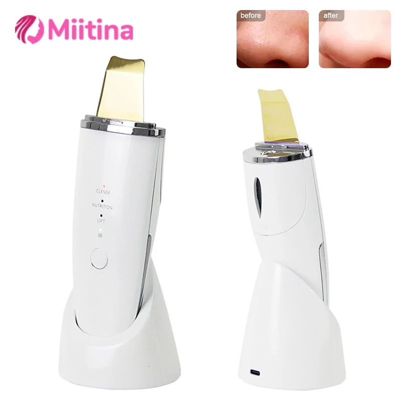 Ultrasonic Skin Scrubber Blackhead Remover Face Clean Massager Pore Deep Care Professional Sonic Peeling Device for Facial Wash