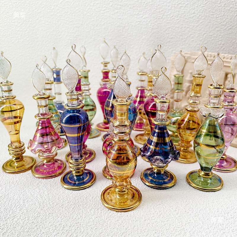 1pcs Handmade Perfume Bottle 1pcs Egypt New Glass Decorations Soft Gift Decoration for Home