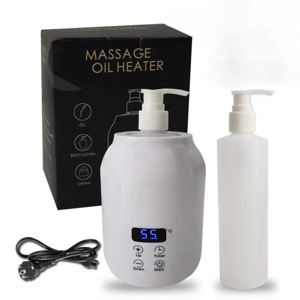 Massage Oil Warmer Essential Oil Cream Heater Electric Smart Lotion Heater with Oil Bottle Dispenser for Spa Home Beauty Salon