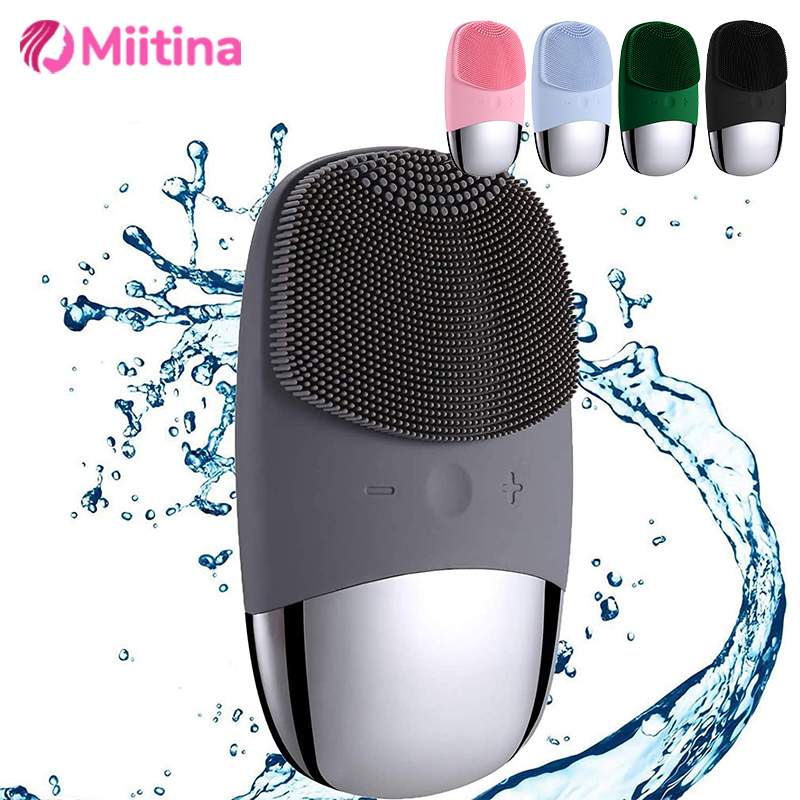Silicone Electric facial cleanser facial cleansing brush deep pore cleaning silicone beauty facial sound wave vibration massage
