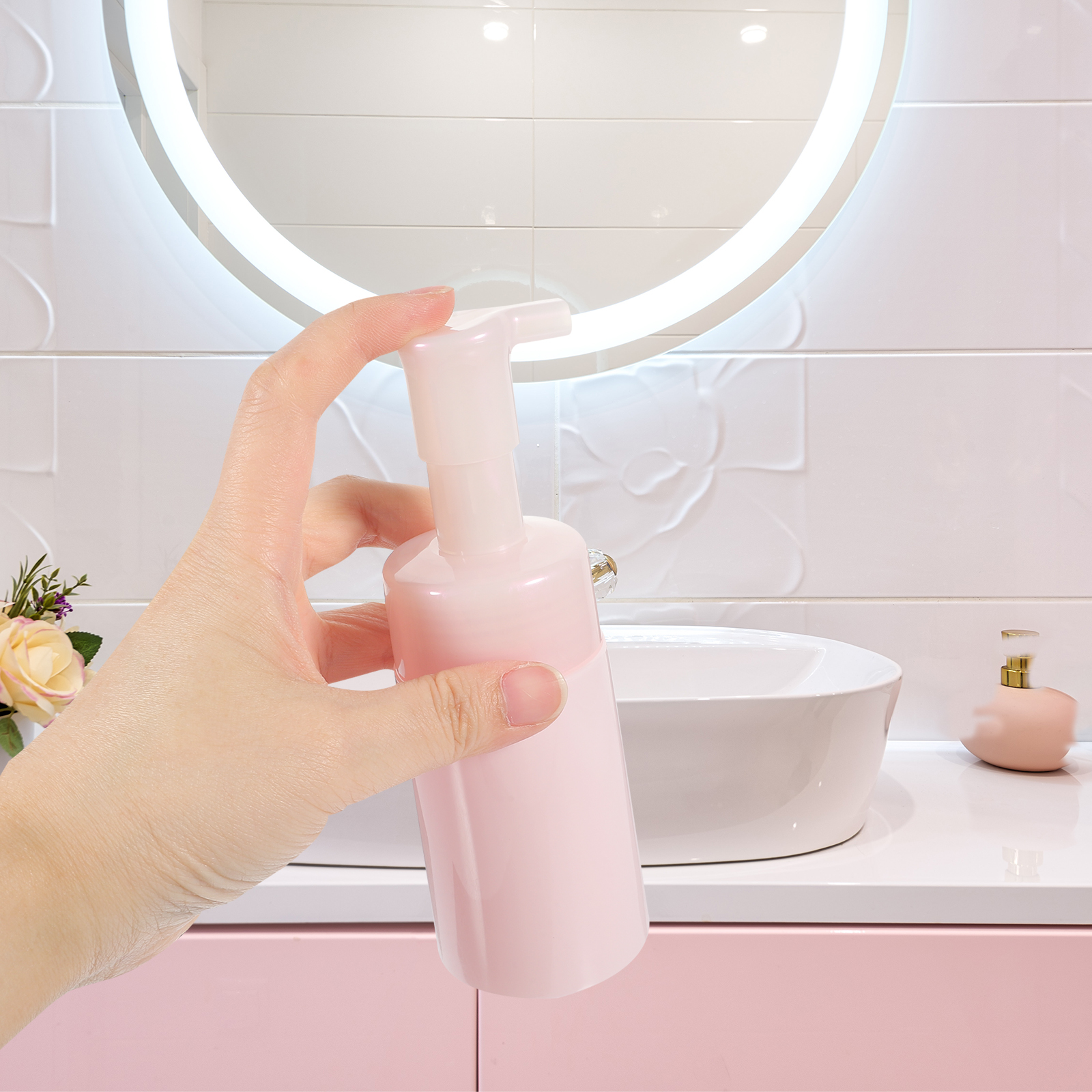 2pcs Foam Bottle 100ml Travel Size Shampoo Refillable Empty Dispenser Pump Foaming Soap Container Lightweight Portable