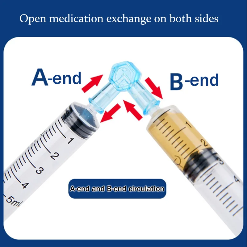 50pcsMedical beauty two-way valve water light mixing device adapter infusion rotary valve Medical liquid exchange two-way valve