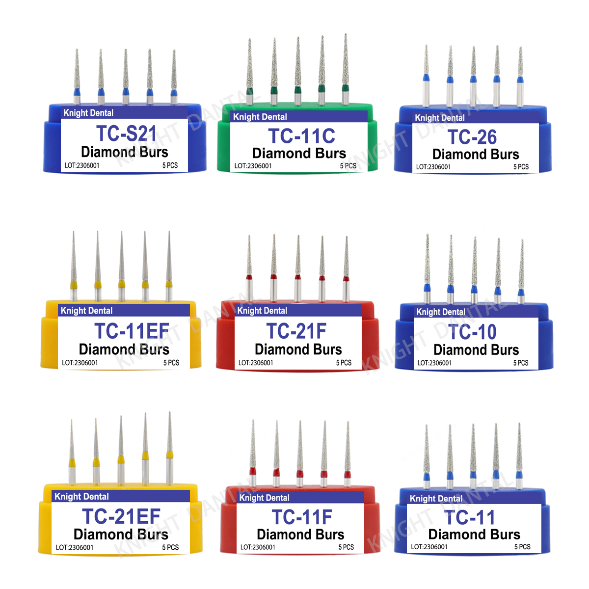 Dental Diamond Burs Drill Polishing Good Quality Dental Burs For High Speed Handpiece Dentistry Materials TC Series 5pcs/box