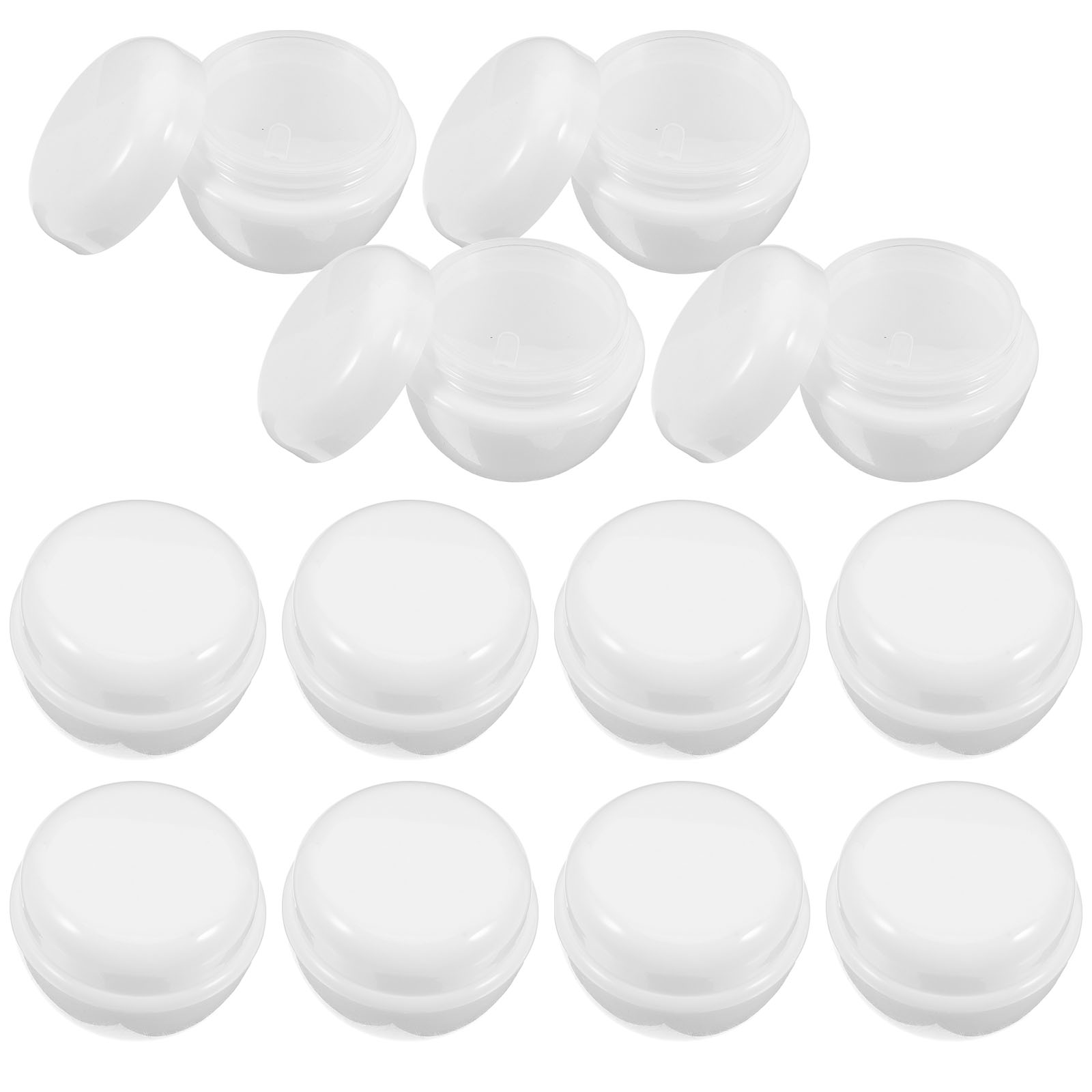 12pcs Empty Plastic Jars for Creams Lightweight Portable Small Sized Containers Refillable Makeup Boxes Skincare White