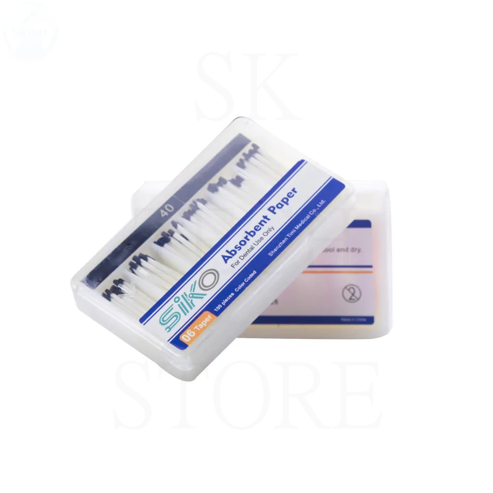 100 200 Points Dental Absorbent Paper Points Sterile Mixed Sizes 15-80# Hand-rolled For Various Obturation Techniques Dentistry
