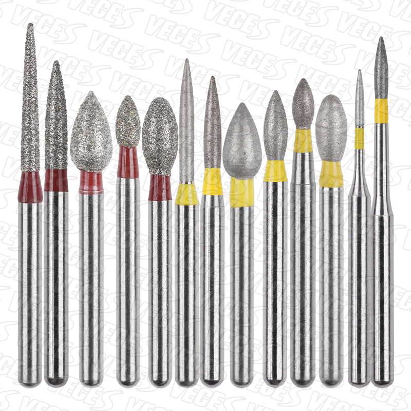 FO Type 10Pcs Dental Diamond Burs FG 1.6mm for High Speed Handpiece Polishing Teeth Stainless Steel