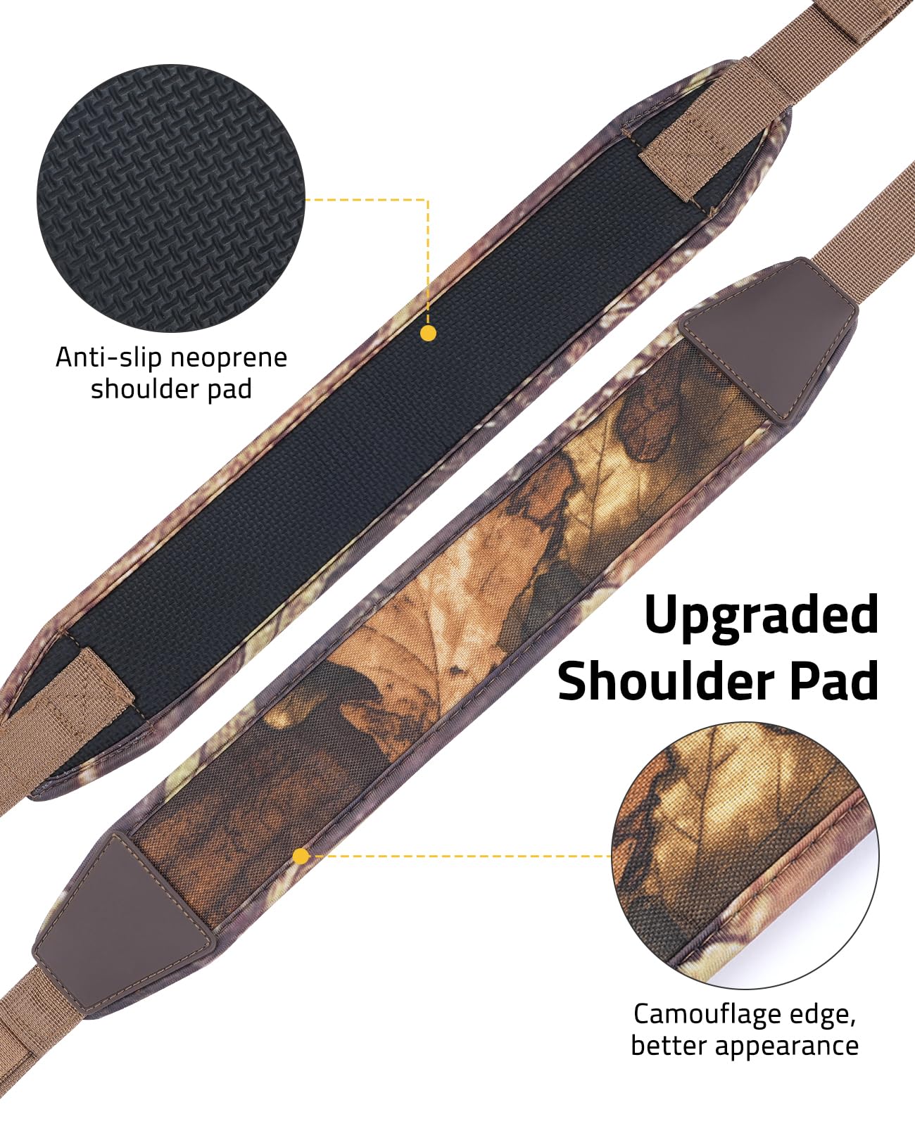 CVLIFE Two Point Rifle Sling Widened Shoulder Padded Strap with Metal Swivels Thumb Loop Length Adjustable for Outdoors