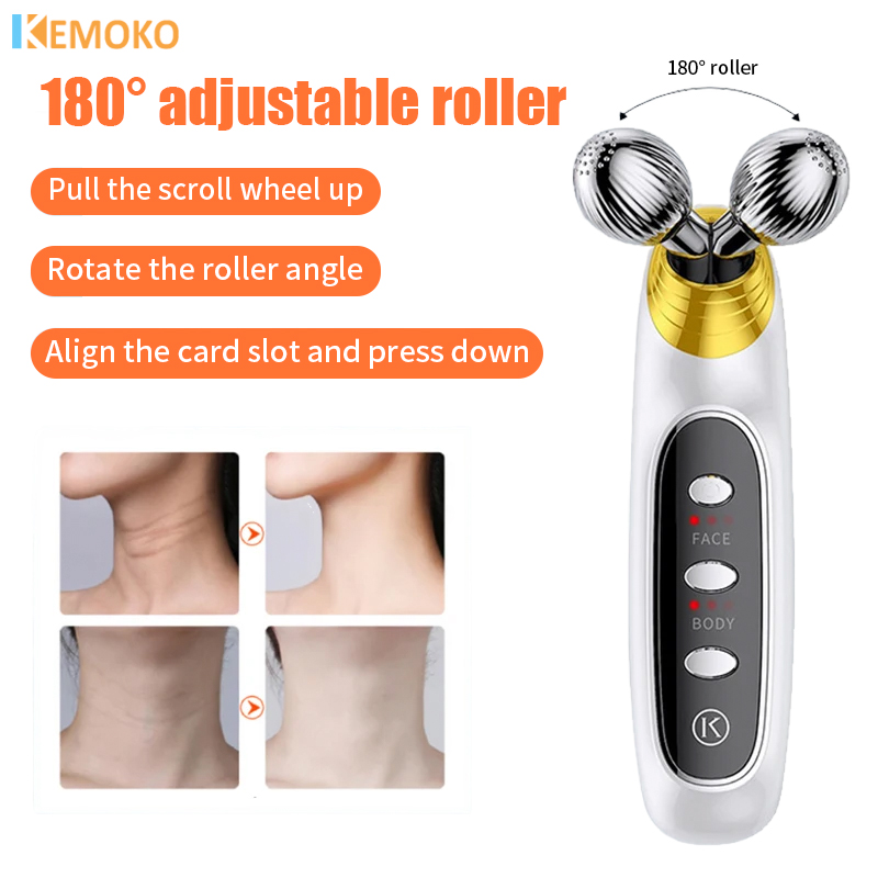 3D EMS Facial Massage Roller Facial Micro-current Beauty Device Facial Lifting Roller Massager Skin Tighten Massage Beauty Care