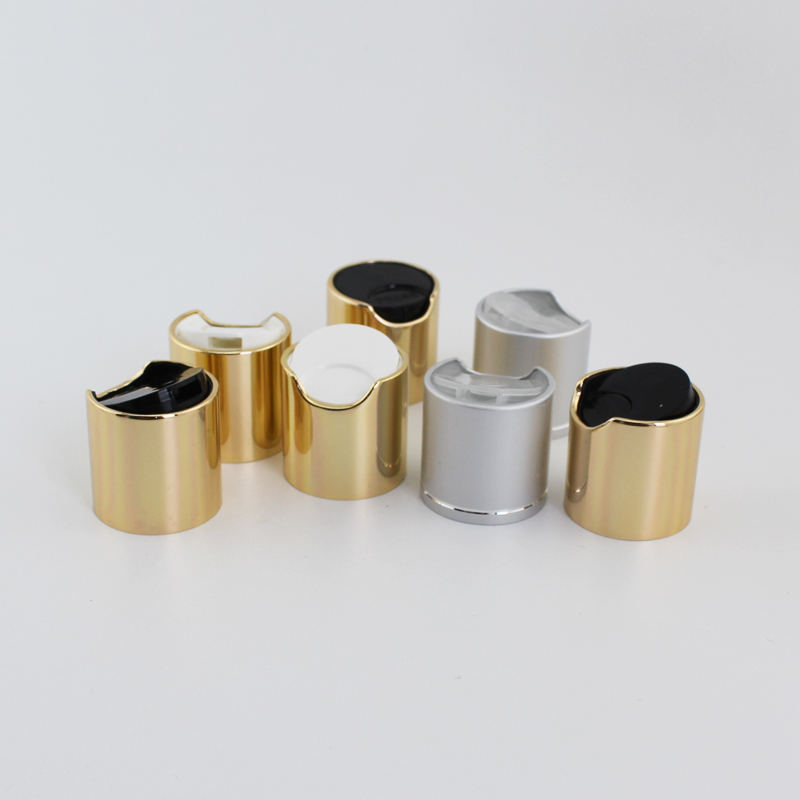 GNPS 24/410 Gold Disc Top Caps  Aluminum Collar Silver Metal Shampoo Bottles Lid Plastic Bottle Cap Pull Press Caps 50pcs/lot