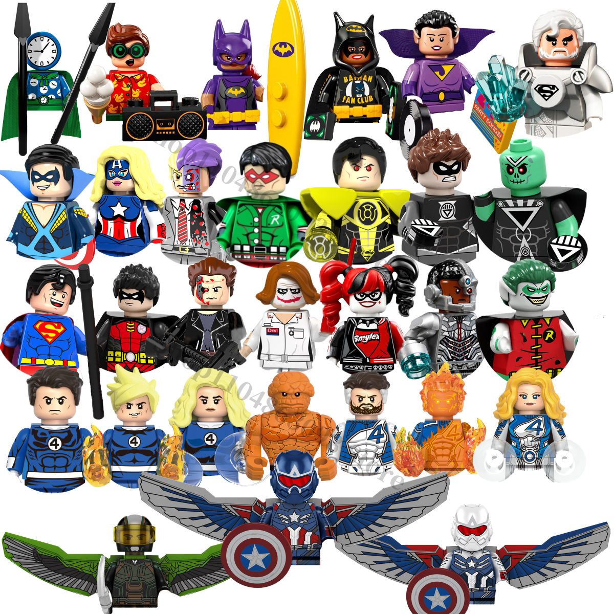 Marvel superhero Brick toy Mister Fantastic Robin Clown Captain America Anime Mini building blocks children's brick toys gifts
