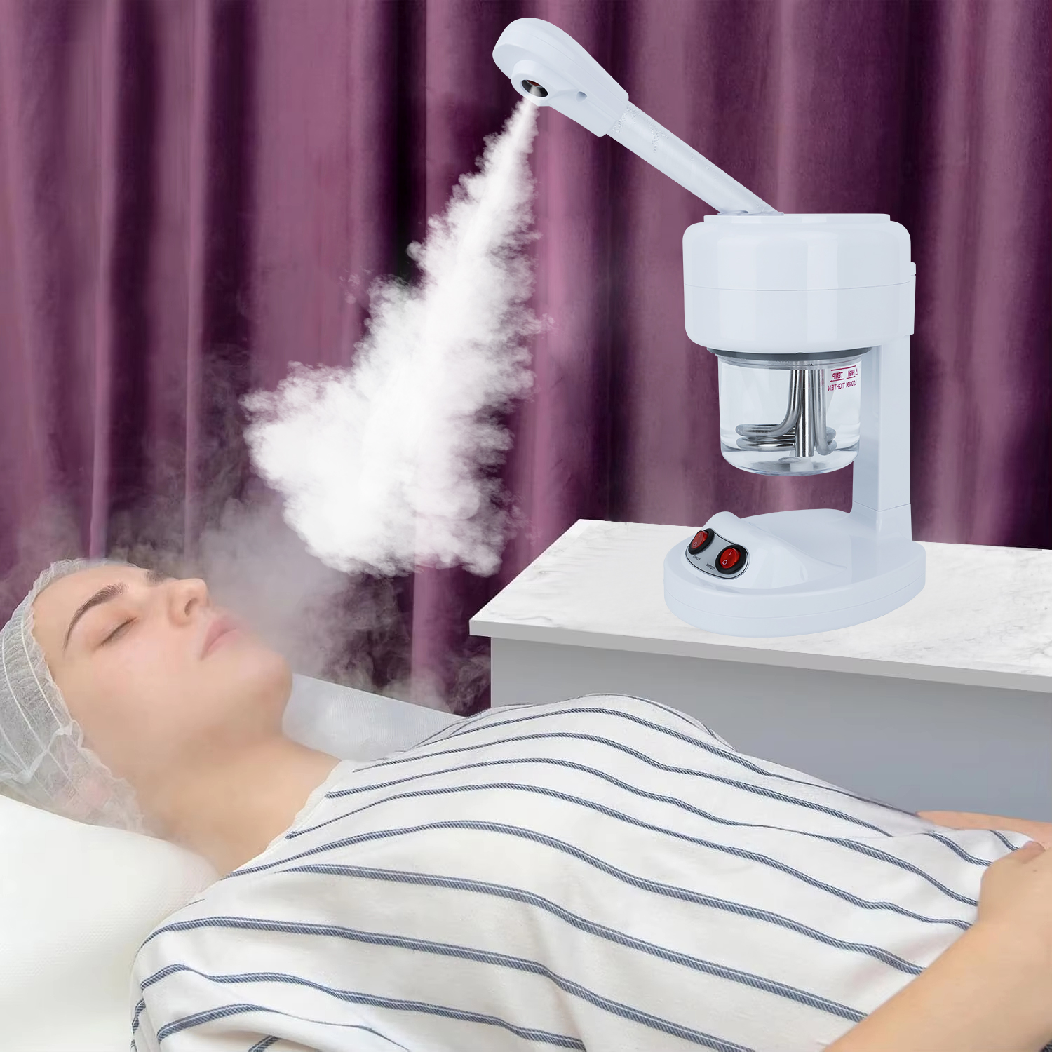 Upgraded ultrasonic facial steamer home humidifier nano spray stable base with wide range Moisturizing effect is significant