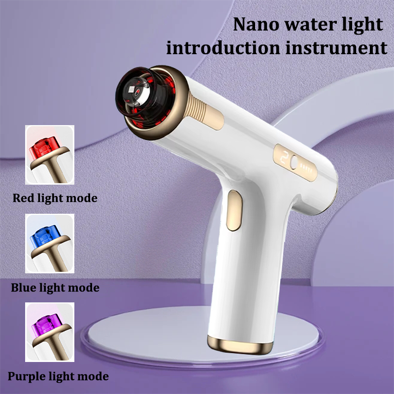 New Red Blue Water Light Gun Needle-Free Facial Essence Introduction Instrument Microcrystalline Beauty Tender Skin Instrument