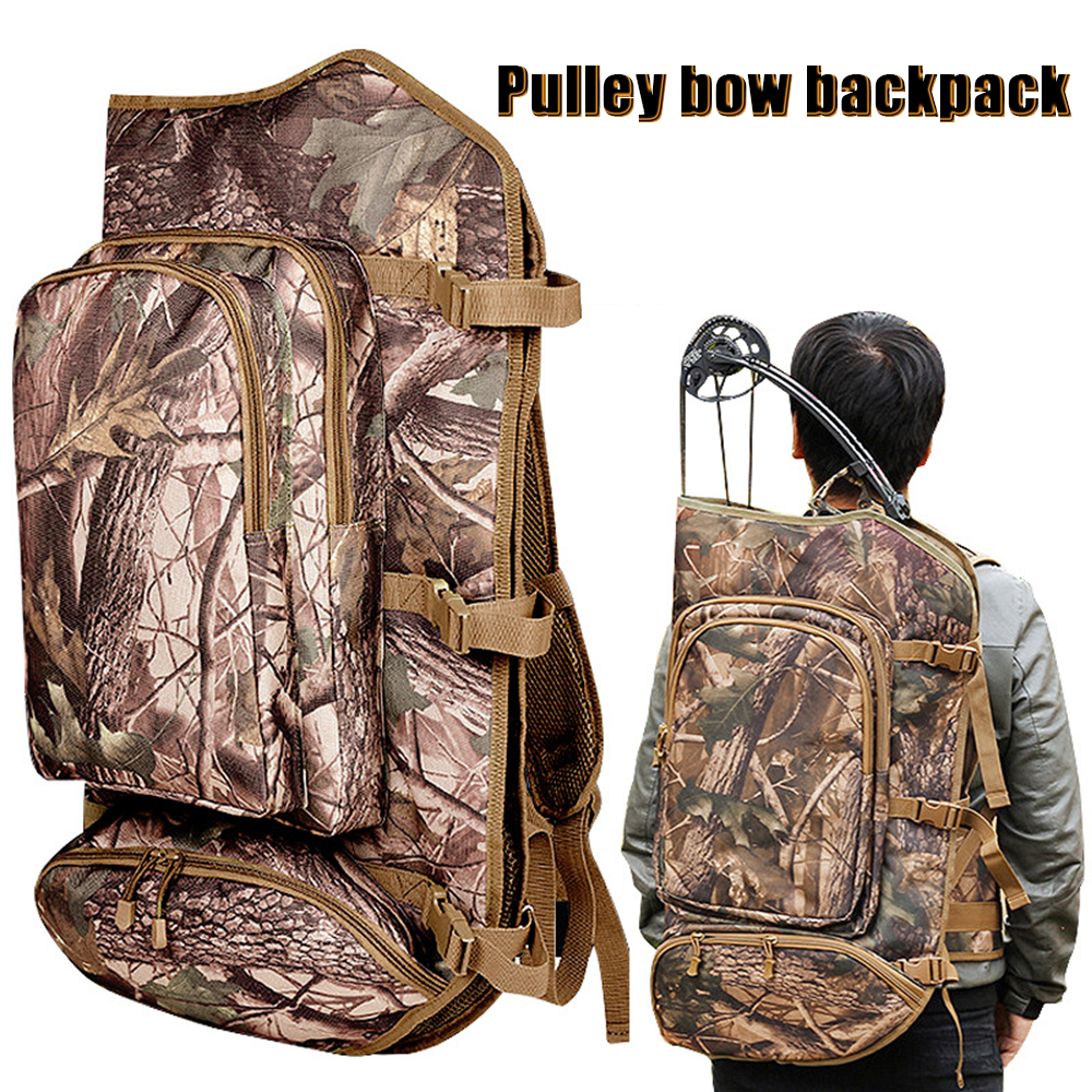 Hunting compound bow backpack, pulley bow shoulder large capacity backpack, outdoor archery tool loading
