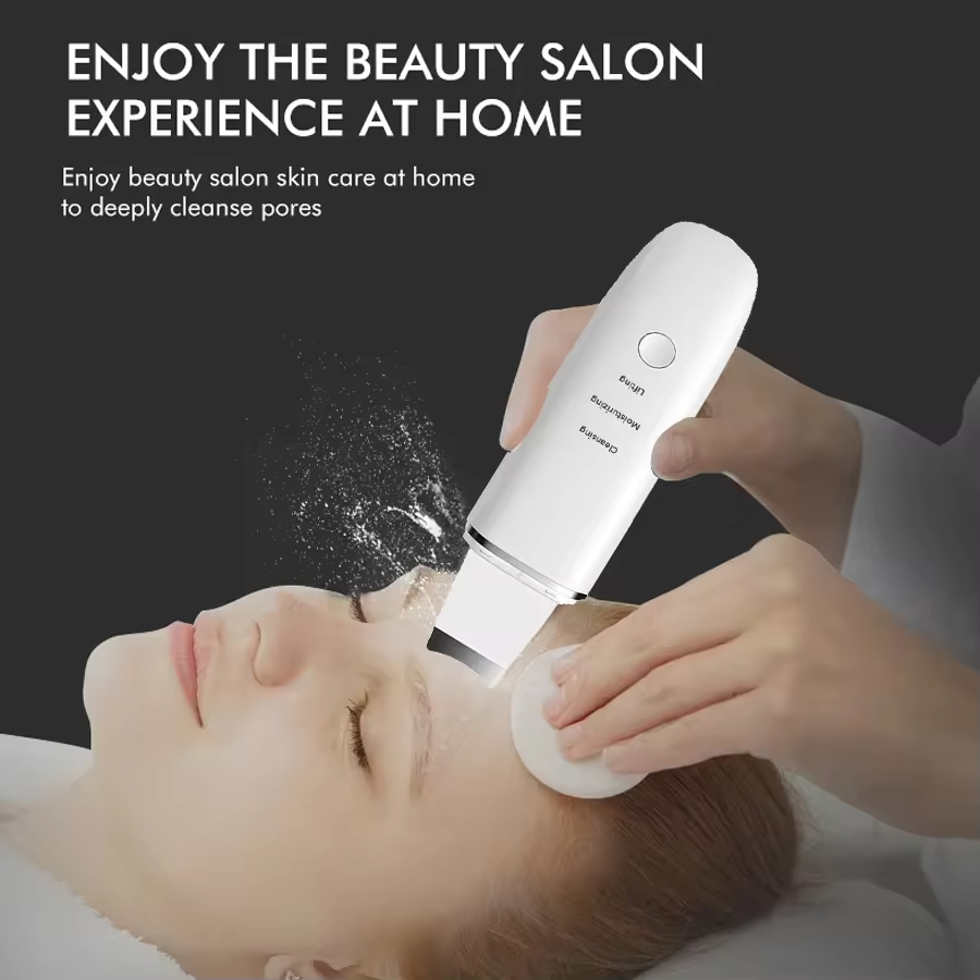 Deep facial cleansing,skin care，removal of blackheads on the nose, exfoliation with an electric facial scrubber,  limpiador faci