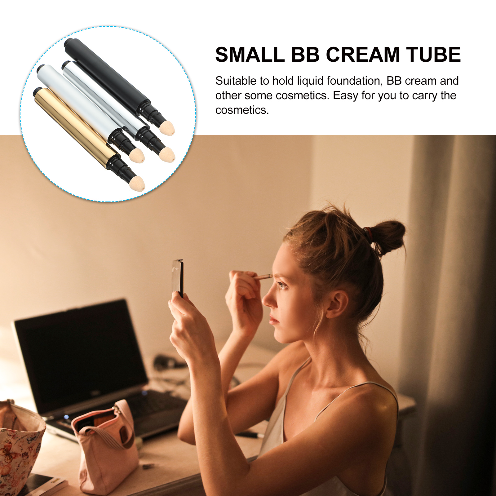 4PCS Lightweight Empty Concealer Tube Liquid Foundation Pressing Pen Travel Cosmetic Kit