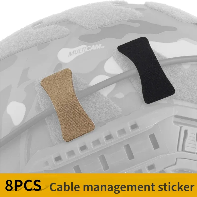 8PCS Tactical Helmet Cable Management Kits NVG Comms Wires Cord Collected Organizer Hook&Loop Straps Hunting Airsoft Accessories