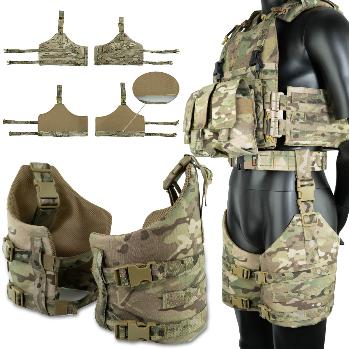 AQzxdc Tactical Leg Cover Multi-Function Leg Protector Bearing Board Leggings Sinking Panel Outdoor Military Training Equipment