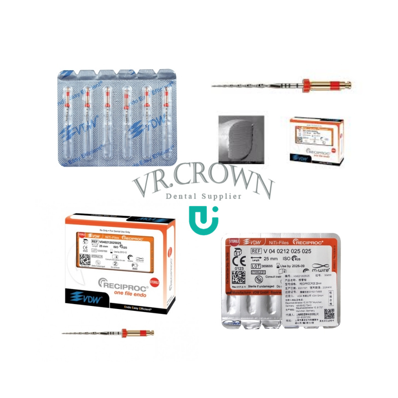 VDW RECIPROC Sterille File Endo One-file 25mm R25 6pcs/Pack NiTi-Files | Global Dental Discount