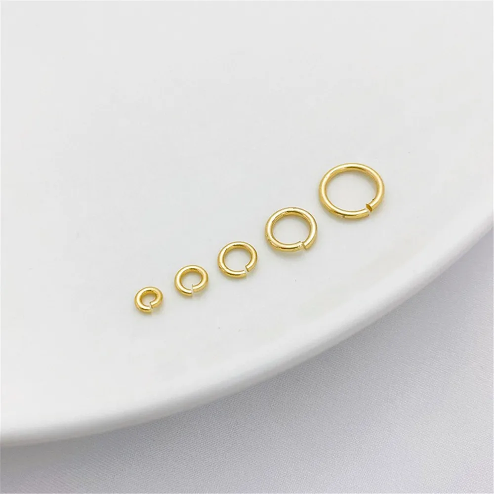 14K Gold Wrapped Coarse Open Loop Single Loop Handmade DIY Bracelet Necklace Connection Ring Headpiece Material Accessories Q018