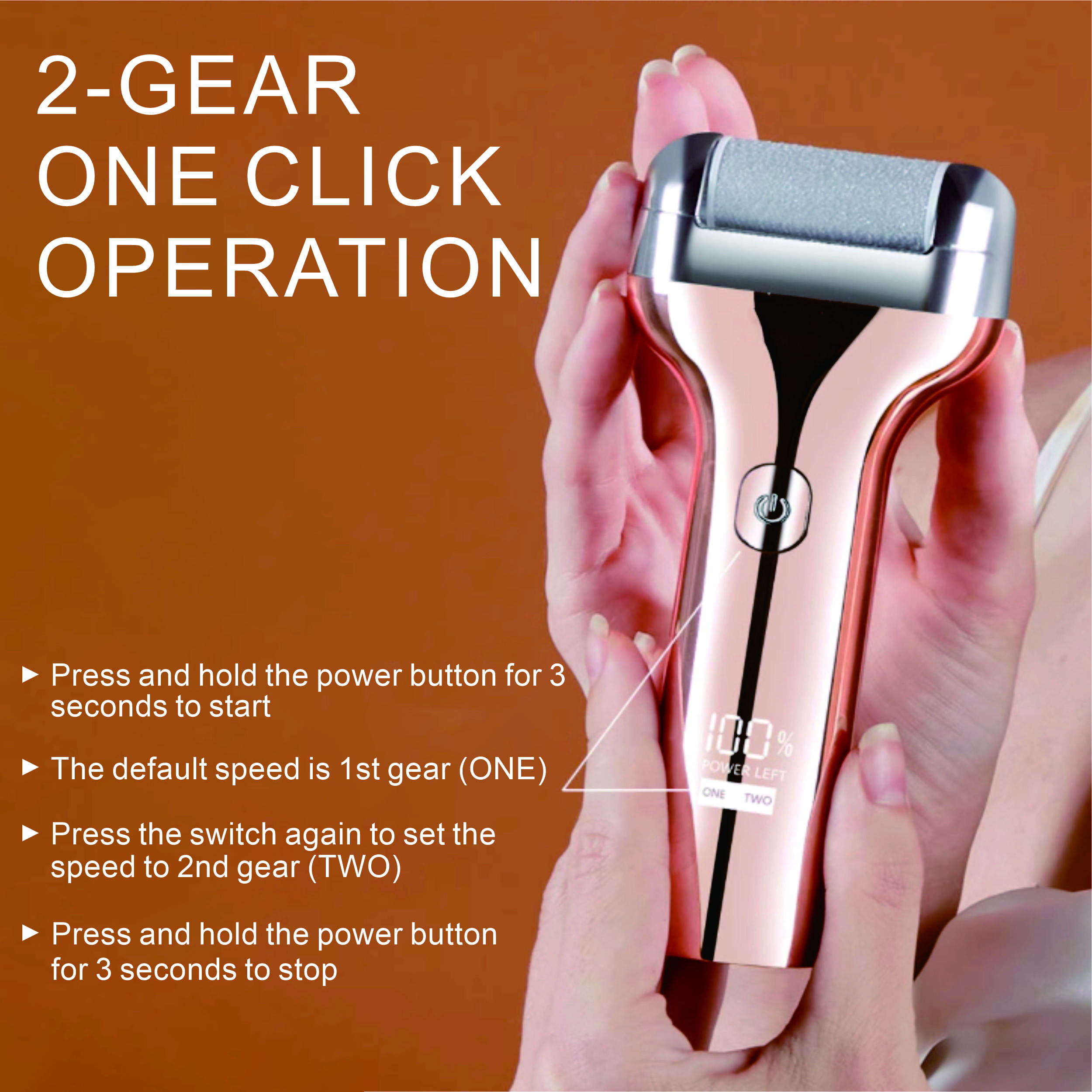 Electric digital display grinding foot treatment tool IPX6 waterproof professional foot care tool dead hard skin scab remover