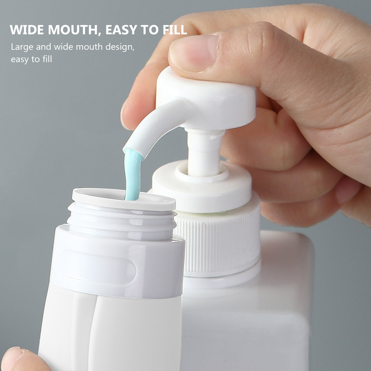 4pcs Silicone Travel Bottles Portable Empty Sub Cosmetics Holders Shampoo Bath Cream Lotion Wide Mouth Toiletry Pack