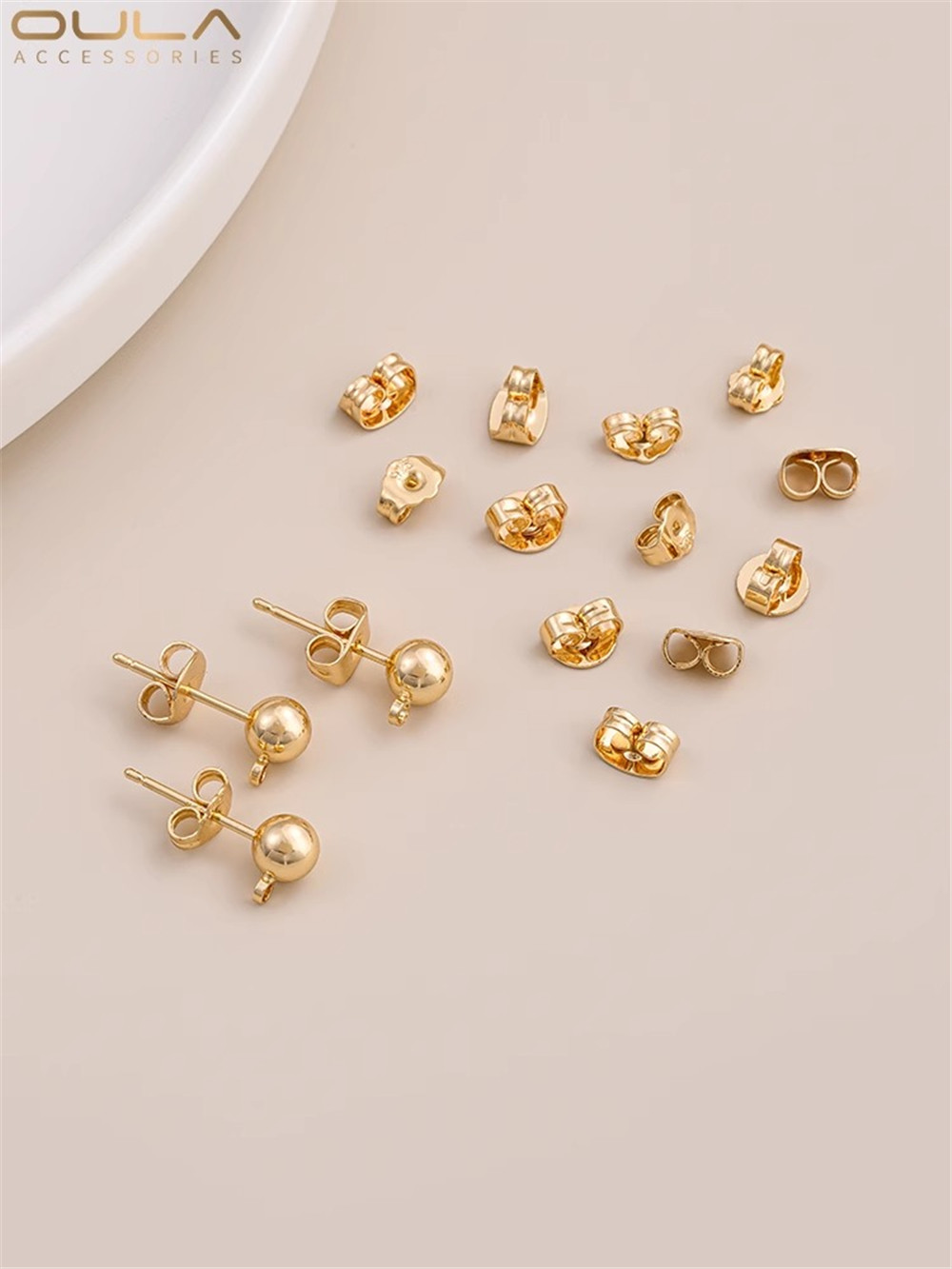 14K Bag Gold Color Steel Seal 925 Earplug Butterfly Earplug Diy Handmade Earring Buckle Special Materials