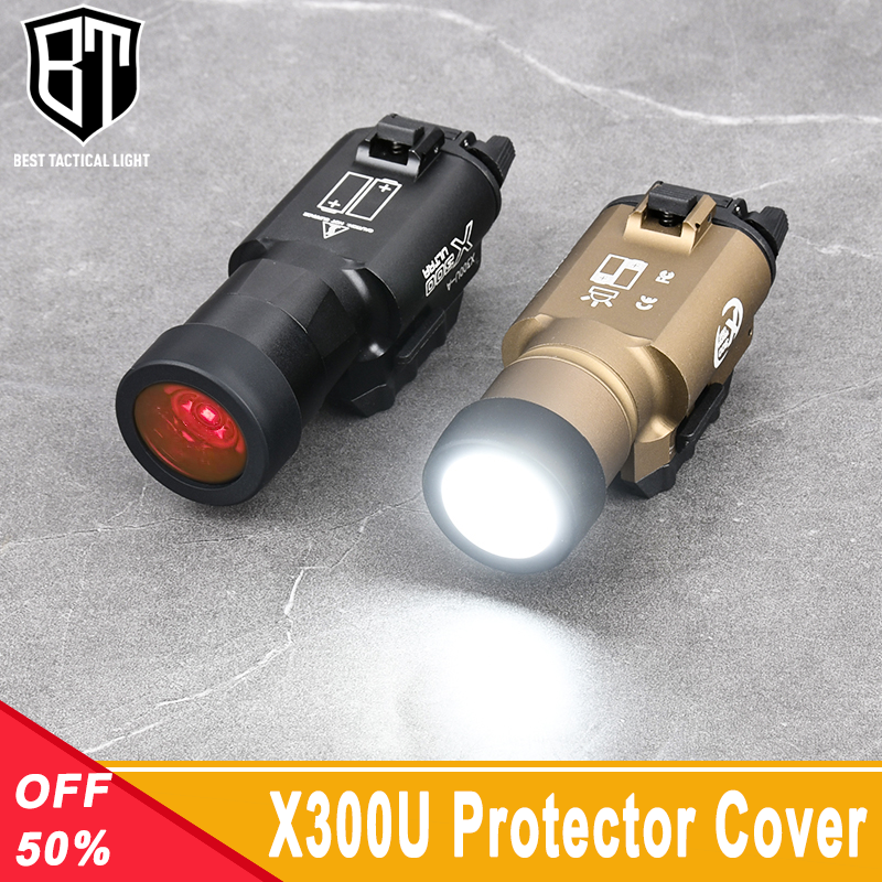 Tactical SF Surefir Metal X300 X300U Flashlight 600lumens White Light Flashlight Protector Cover 26mm 28mm Cover Custom Lens