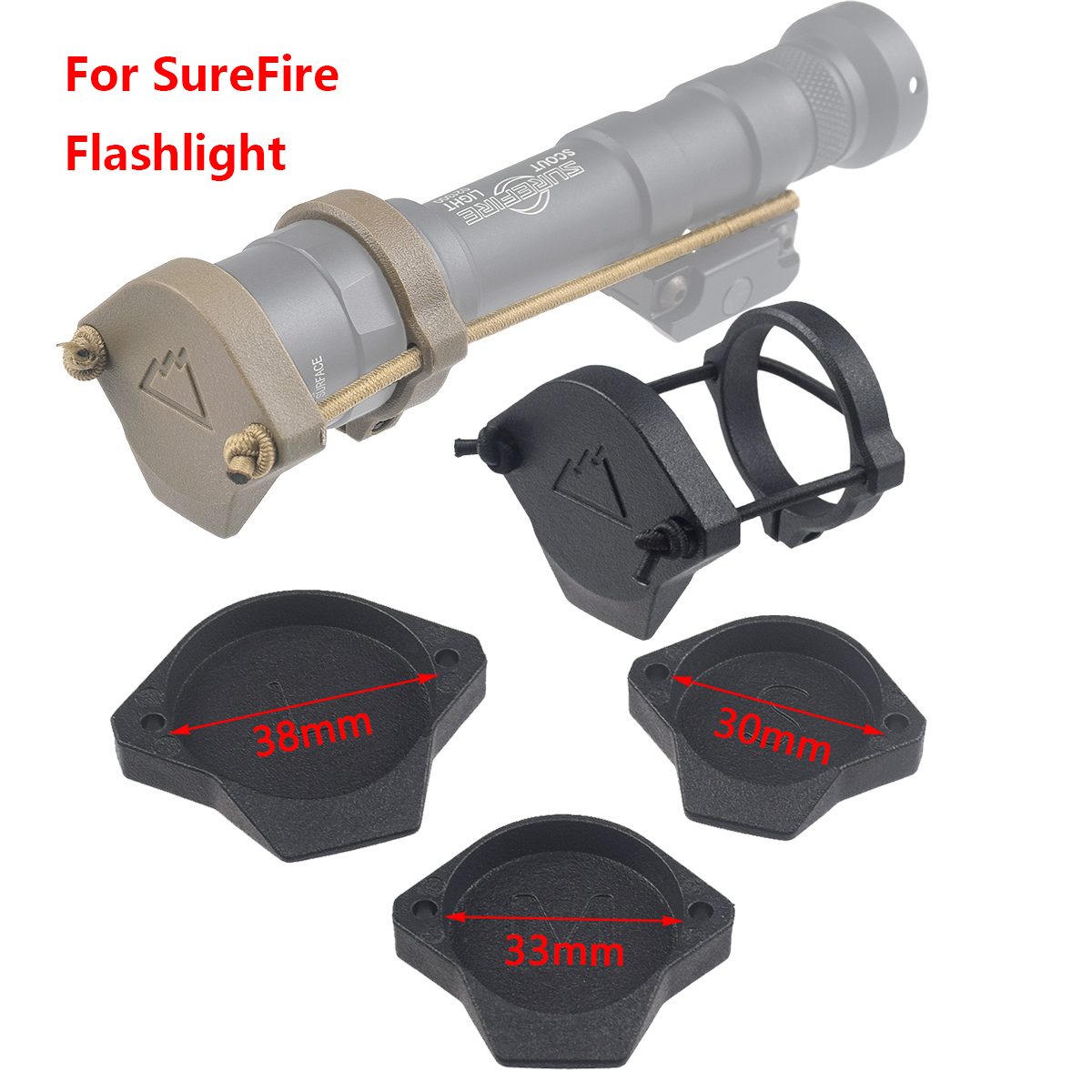 Surefire M300 M600 M951 Mod Scout Light Flashlight Lens Protective Cover With Elastic Band Tactical Front Lens Cap Protector