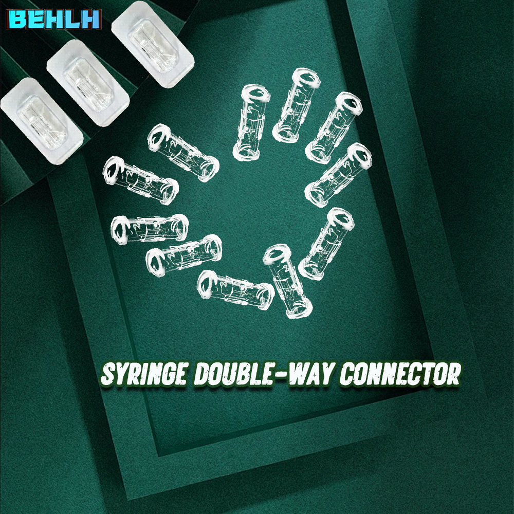 Leak Proof Double Helix Medical Sterile Luer Lock Adapter 10-100PCS Transparent Plastic Syringe Connector