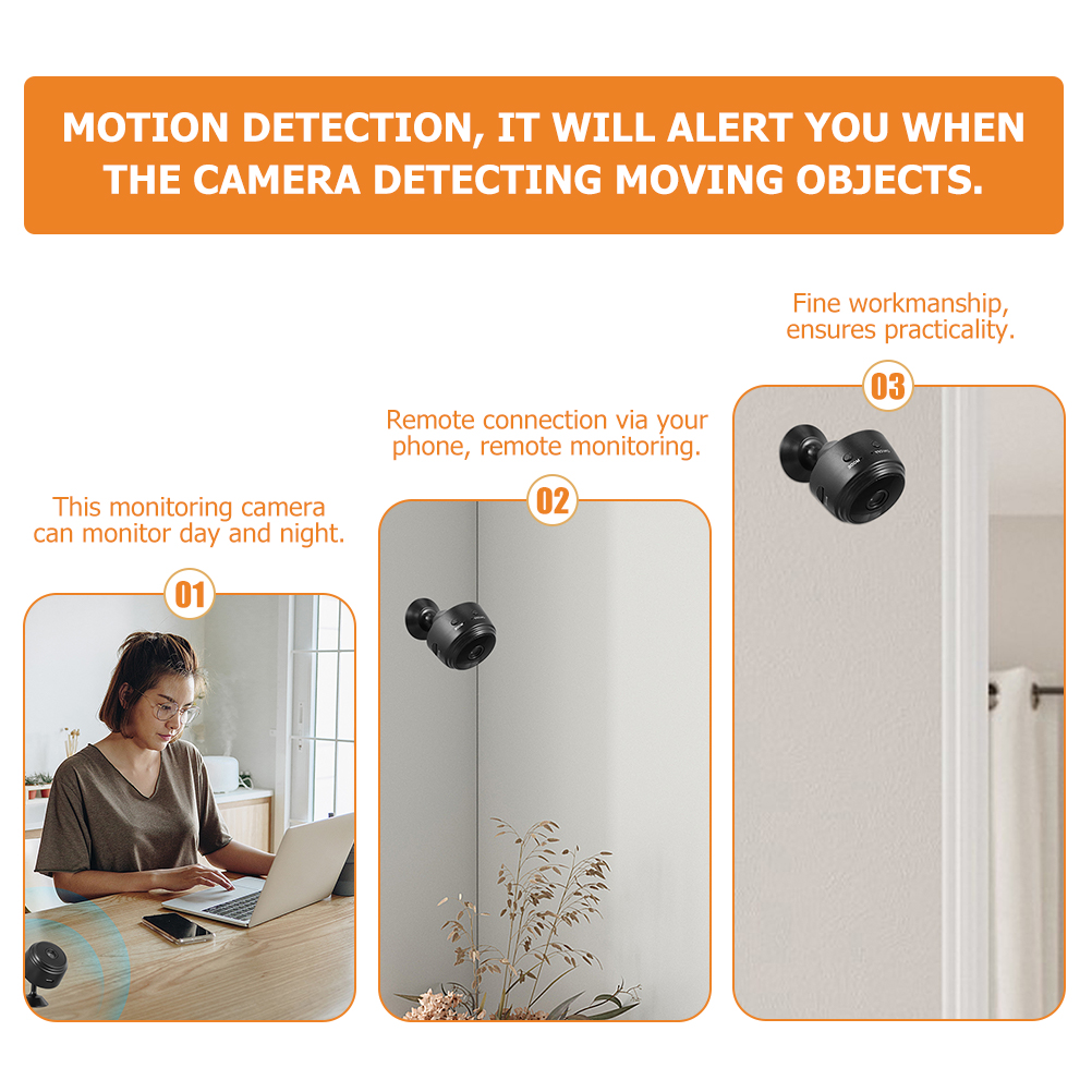 2pcs Smart Security Night Vision HD Monitoring Motion Infrared for Remote