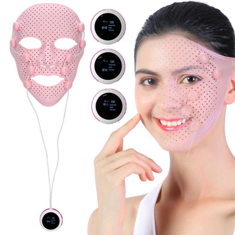 3D Silicone Facial Mask Electric Vibration V Face Massager Facial Care Equipment