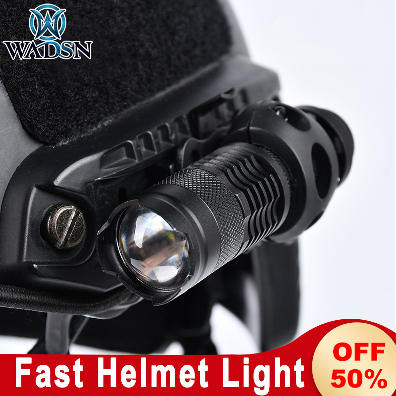 WADSN Tactical Helmet Light MINI Flashlight White LED Light Strobe Fast Mount 20mm Rail Base Hunting Airsoft Scout Accessories