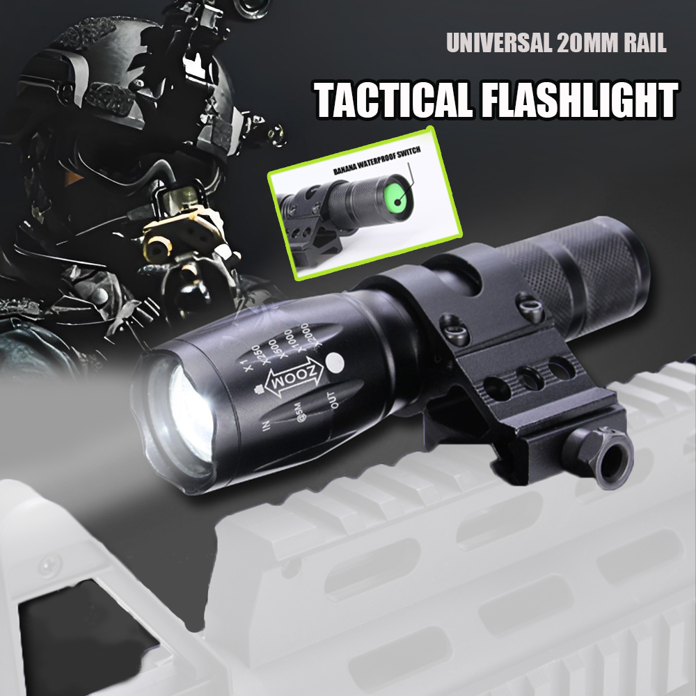 Tactical LED Hunting Flashlight powerful zoom flashlight, outdoor camping tools, Rifle lumiere